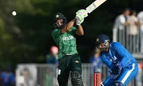 Hasan Nawaz batting during the Asian Games final in Nisshin
