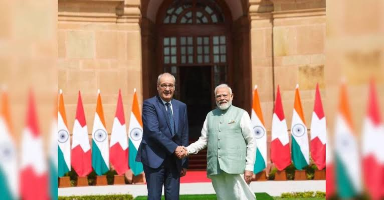 Swiss President Guy Parmelin arriving in New Delhi for a state visit