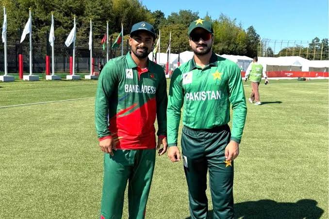 Pakistan cricket players celebrate after winning at Korogi Sports Park