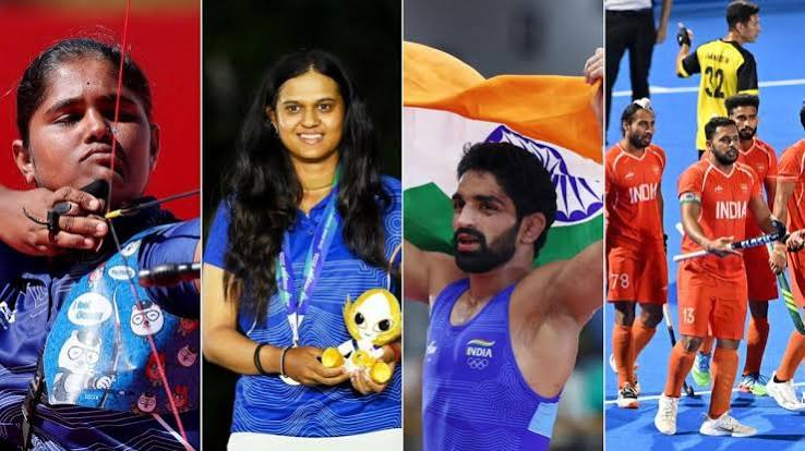 Indian athletes celebrate on podium with medals at Asian Games 2026