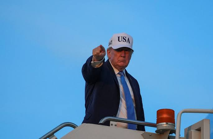 President Donald Trump speaks as tensions between the United States and Iran continue
