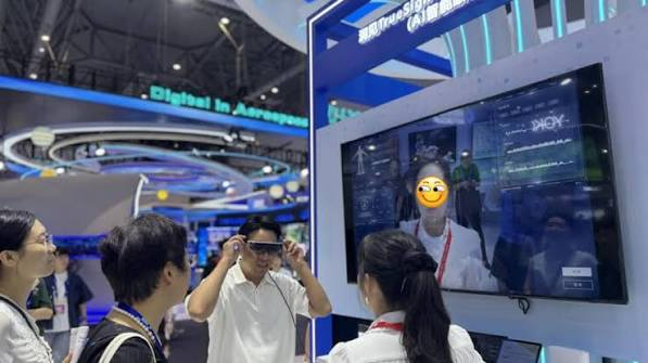 Exhibit hall at Hangzhou Global Digital Trade Expo showing quantum computing booth