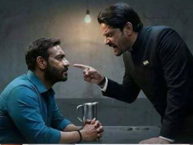 Crowded cinema auditorium with Drishyam 3 poster